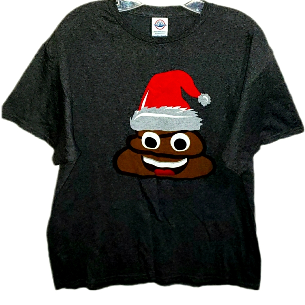 Vintage Funny Christmas Poop emoji tee